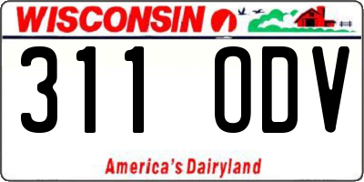 WI license plate 311ODV
