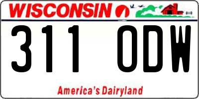 WI license plate 311ODW
