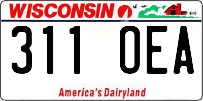 WI license plate 311OEA