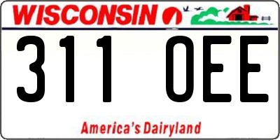 WI license plate 311OEE