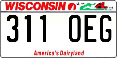 WI license plate 311OEG