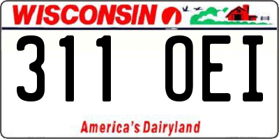 WI license plate 311OEI