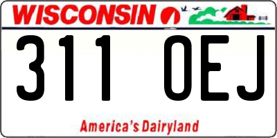 WI license plate 311OEJ