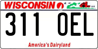 WI license plate 311OEL