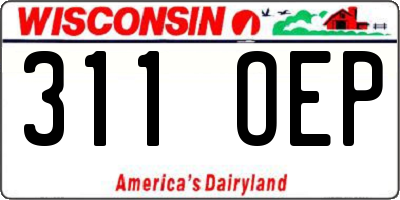 WI license plate 311OEP