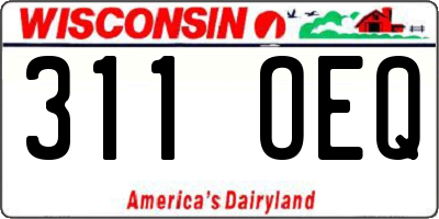 WI license plate 311OEQ
