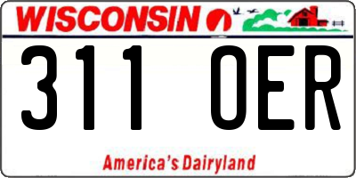 WI license plate 311OER