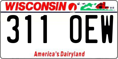 WI license plate 311OEW