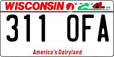 WI license plate 311OFA