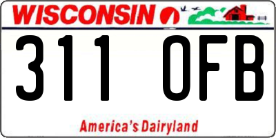 WI license plate 311OFB