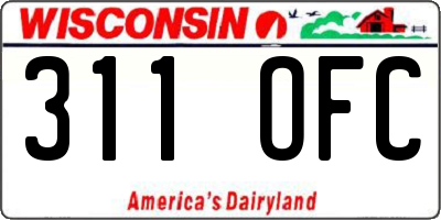 WI license plate 311OFC