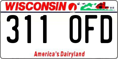 WI license plate 311OFD