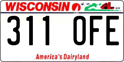 WI license plate 311OFE