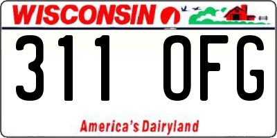 WI license plate 311OFG