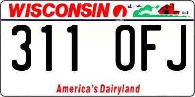 WI license plate 311OFJ