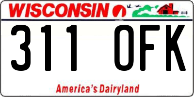 WI license plate 311OFK