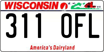 WI license plate 311OFL