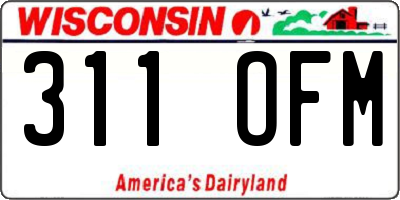 WI license plate 311OFM