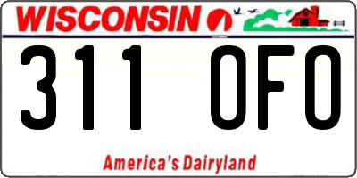 WI license plate 311OFO