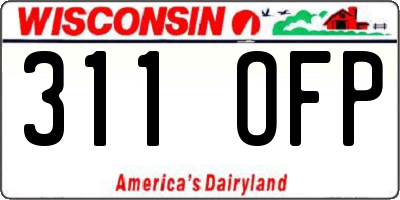 WI license plate 311OFP