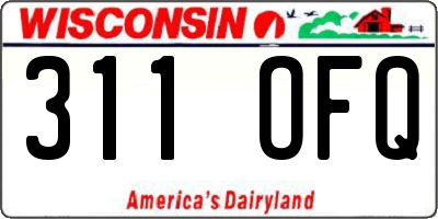 WI license plate 311OFQ