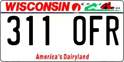 WI license plate 311OFR