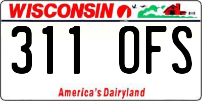 WI license plate 311OFS