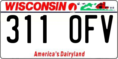 WI license plate 311OFV
