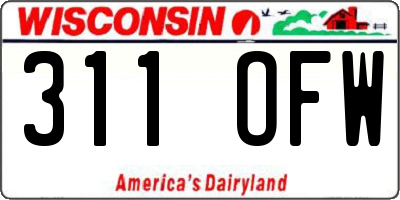 WI license plate 311OFW