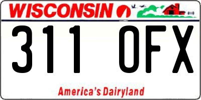 WI license plate 311OFX