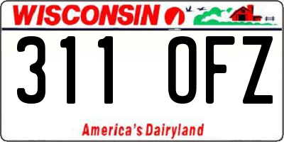 WI license plate 311OFZ