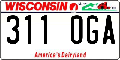 WI license plate 311OGA