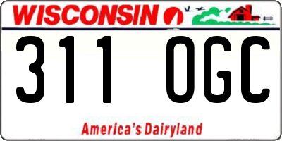 WI license plate 311OGC
