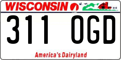 WI license plate 311OGD