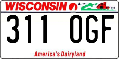 WI license plate 311OGF