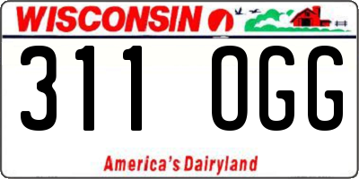 WI license plate 311OGG