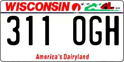 WI license plate 311OGH