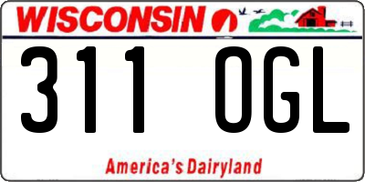 WI license plate 311OGL