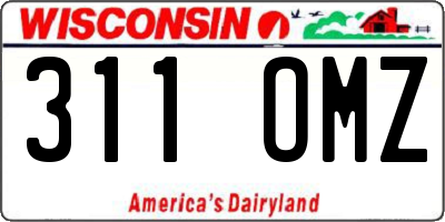 WI license plate 311OMZ