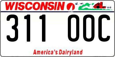 WI license plate 311OOC