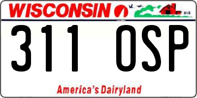 WI license plate 311OSP