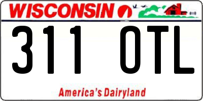 WI license plate 311OTL