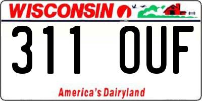 WI license plate 311OUF