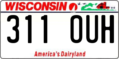 WI license plate 311OUH