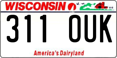 WI license plate 311OUK