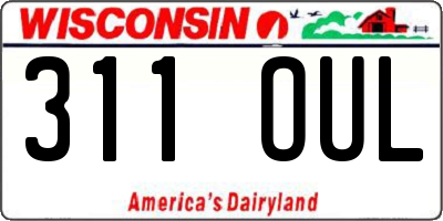 WI license plate 311OUL