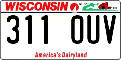 WI license plate 311OUV