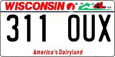 WI license plate 311OUX