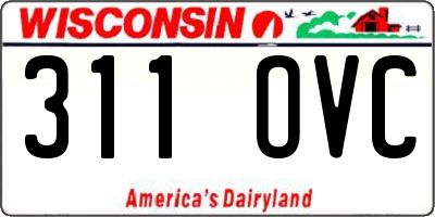 WI license plate 311OVC