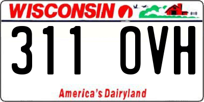 WI license plate 311OVH